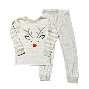 Gap Organic Cotton Reindeer PJ Set Size 4